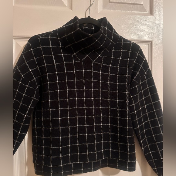 Madewell Textured Turtleneck Top in Windowpane Pattern Size XXS - Picture 5 of 8